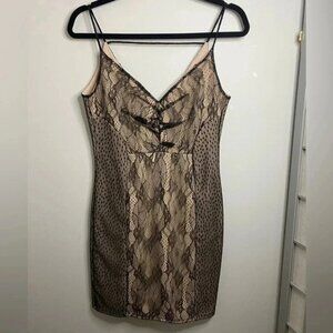 Miss SelfridgeBlack lace mini dress with nude underlayUS4